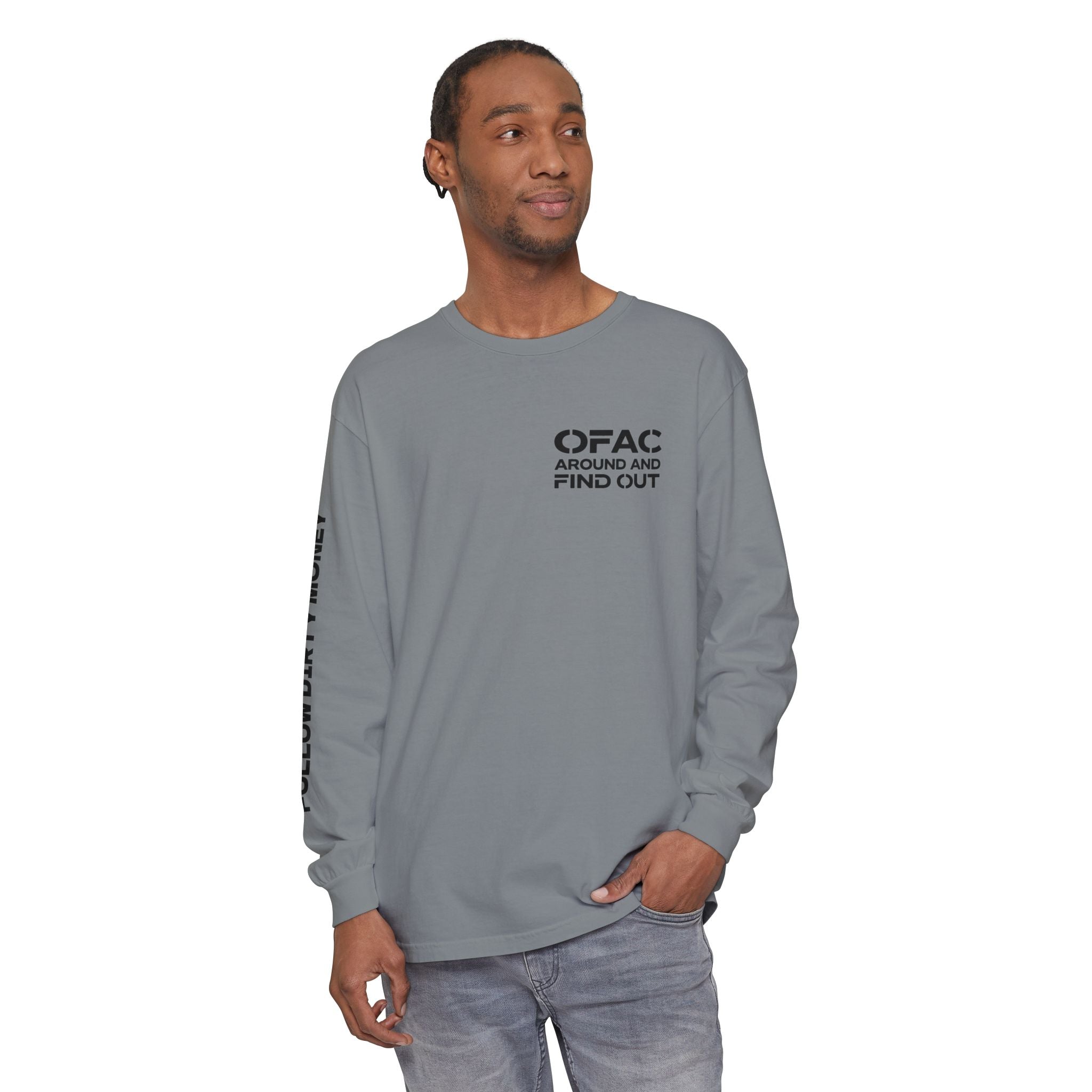 OFAC Around Unisex Garment-dyed Long Sleeve T-Shirt